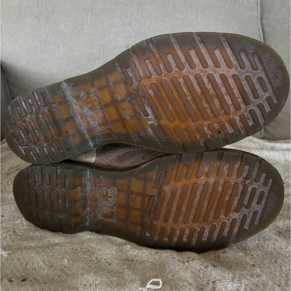 Dr. Martens Taupe Lace-Up Combat Boots - Picture 12 of 16